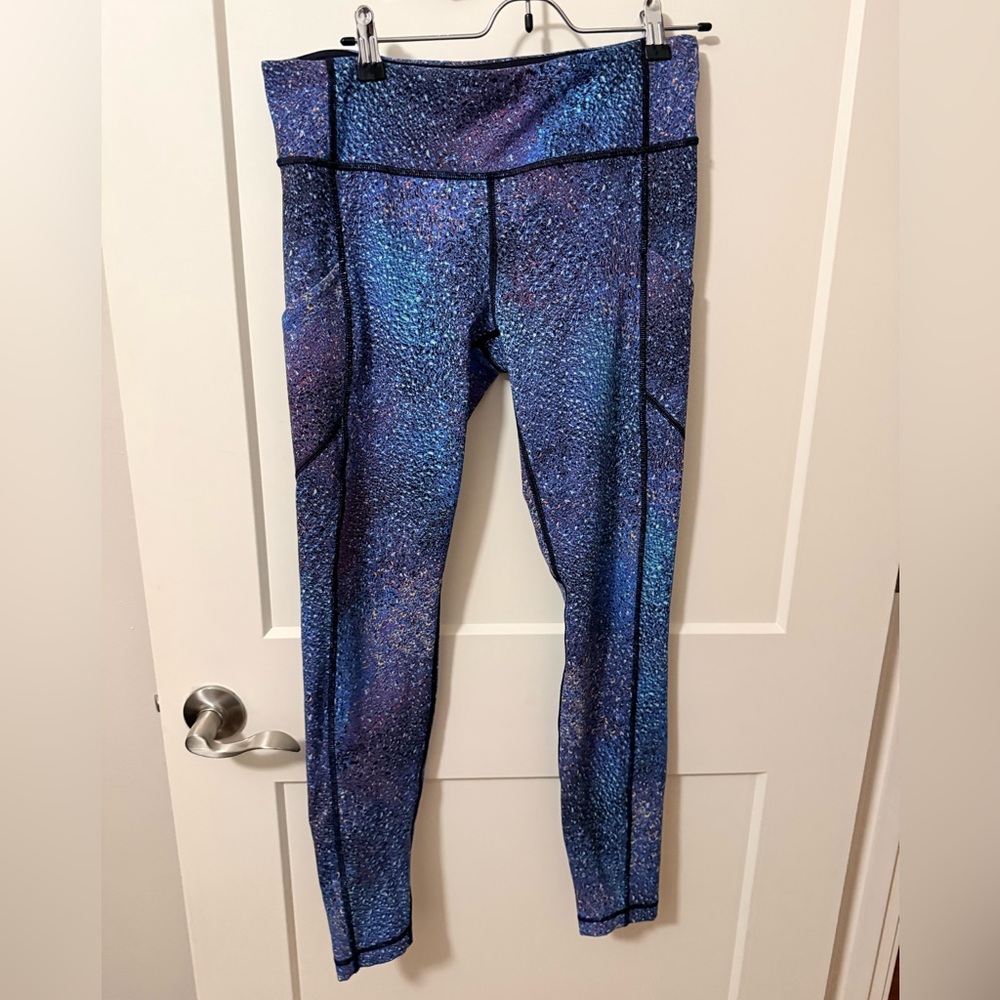 Galaxy Print Lululemon Leggings - Blue Purple Sparkle